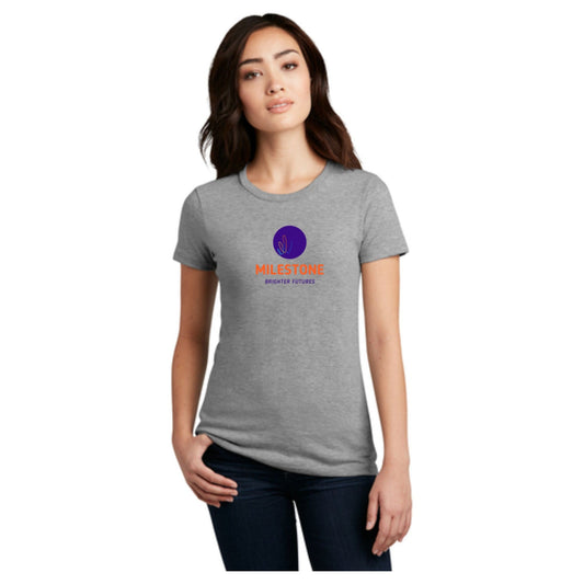 District® Women’s Perfect Blend® CVC Tee  Full Front Logo